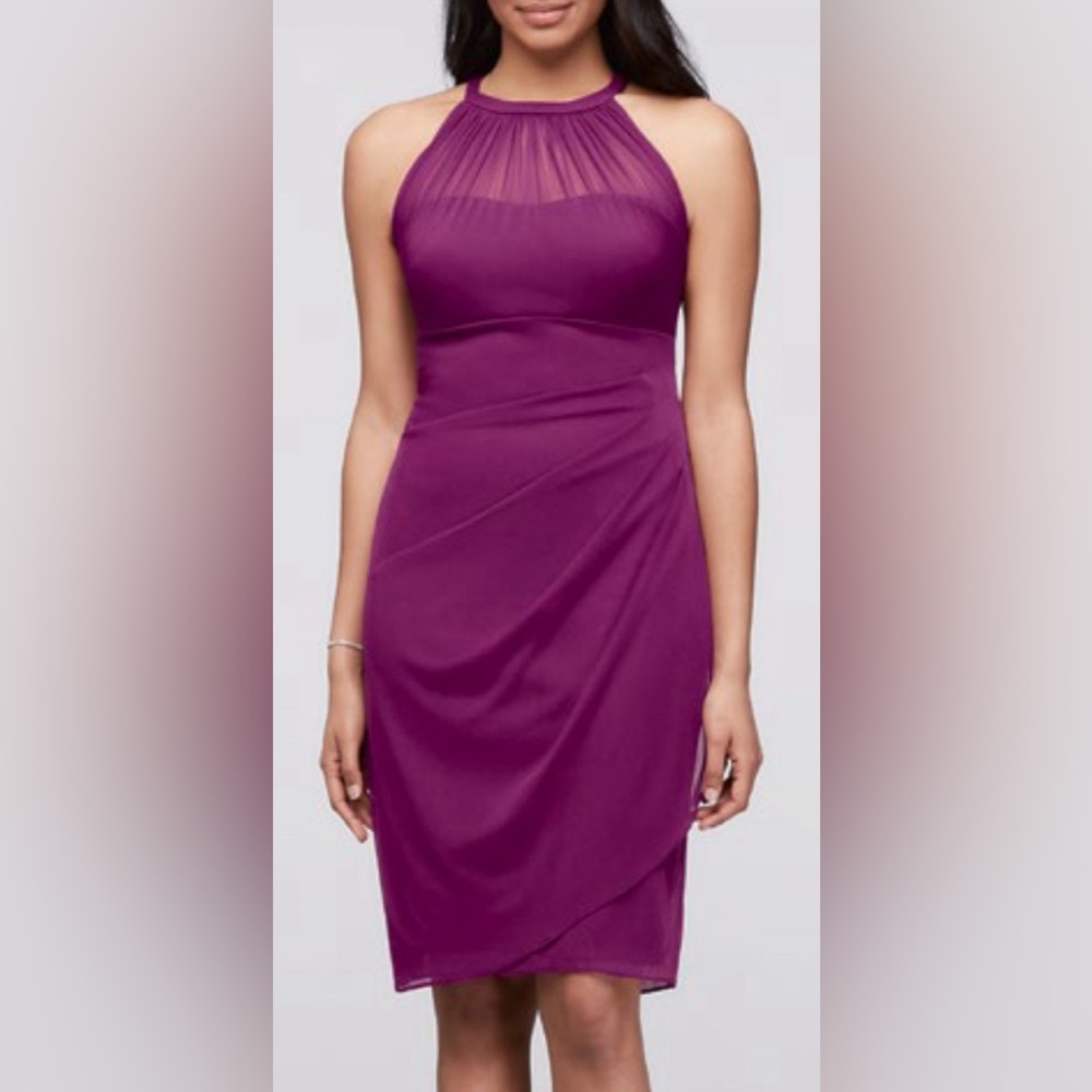 LAST CHANCE David's Bridal Mesh Ruched Formal Dress